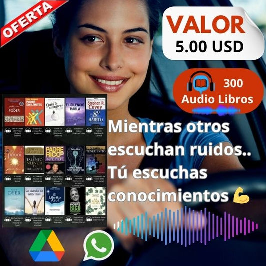 300 Audio Libros y 15.000 libros digitales de regalos 🎁